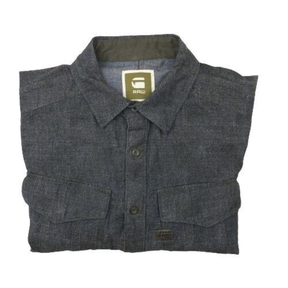 G Star Raw Mens Large Gray Rovic Button Up Long Sleeve Dress Shirt